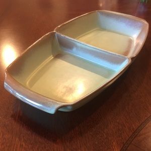 Vintage Francoma Prairie Green Large Divided Serving Dish Tray 5QD